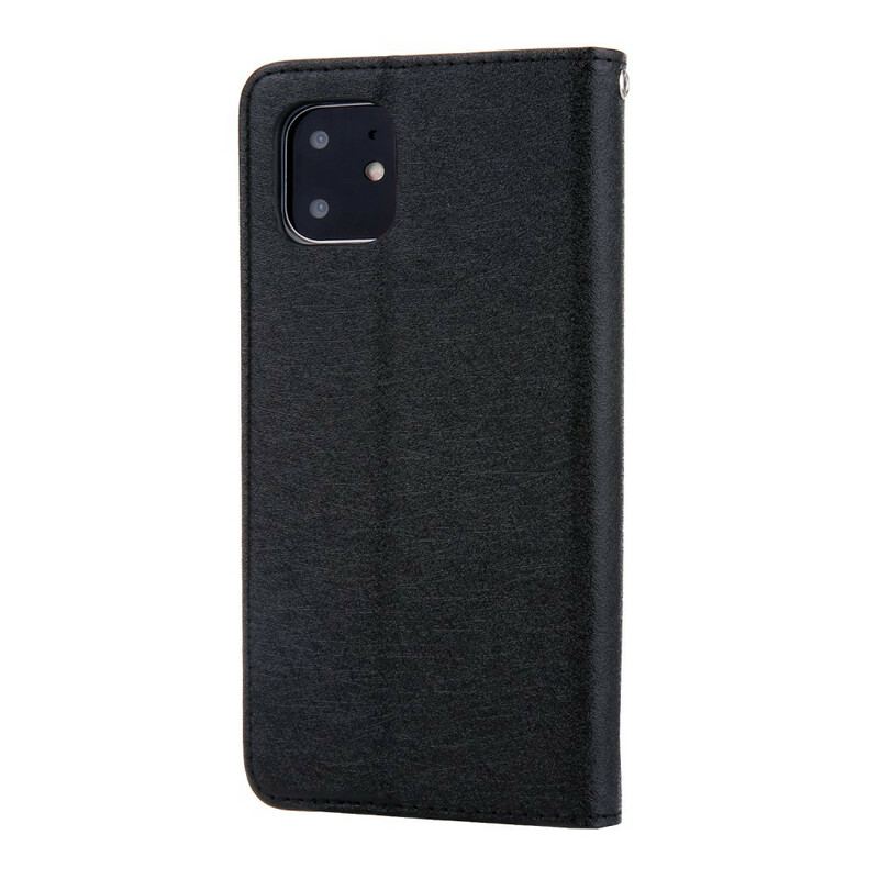 Cover iPhone 11 Flip Cover Silketekstur Med Lædereffekt