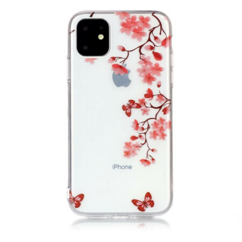 Cover iPhone 11 Gennemsigtig Gren Med Sommerfugle