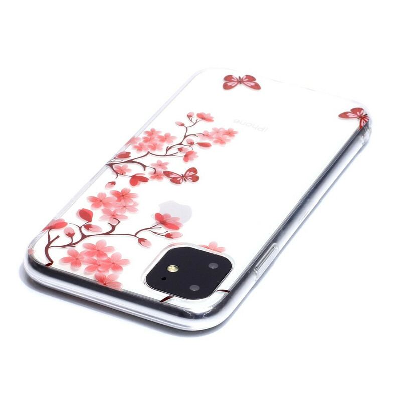 Cover iPhone 11 Gennemsigtig Gren Med Sommerfugle