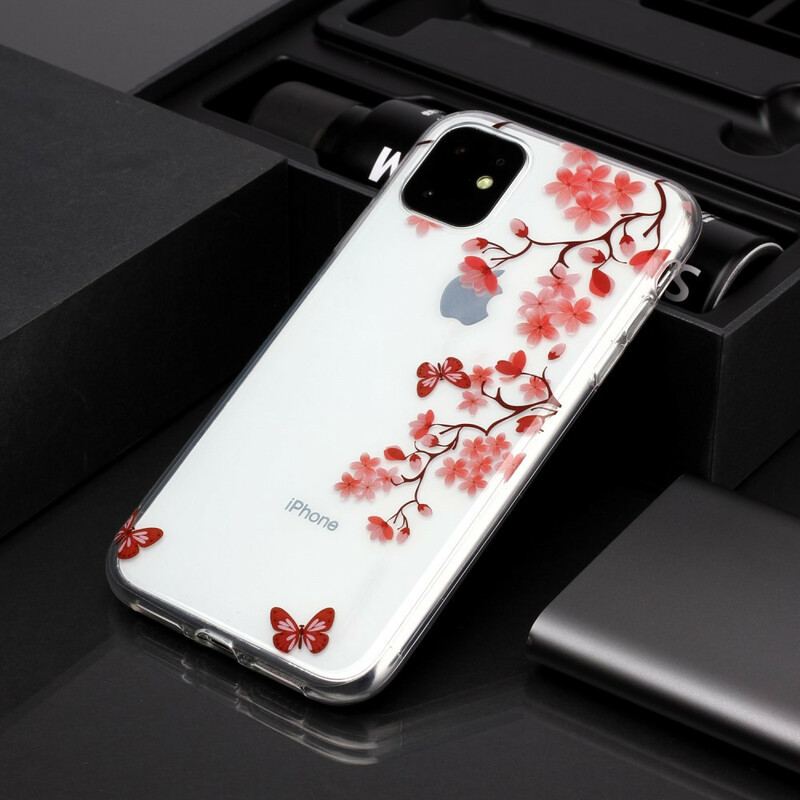 Cover iPhone 11 Gennemsigtig Gren Med Sommerfugle