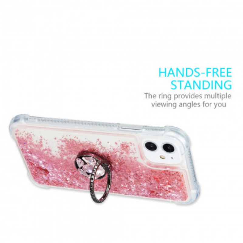 Cover iPhone 11 Pailletter Med Ring-support