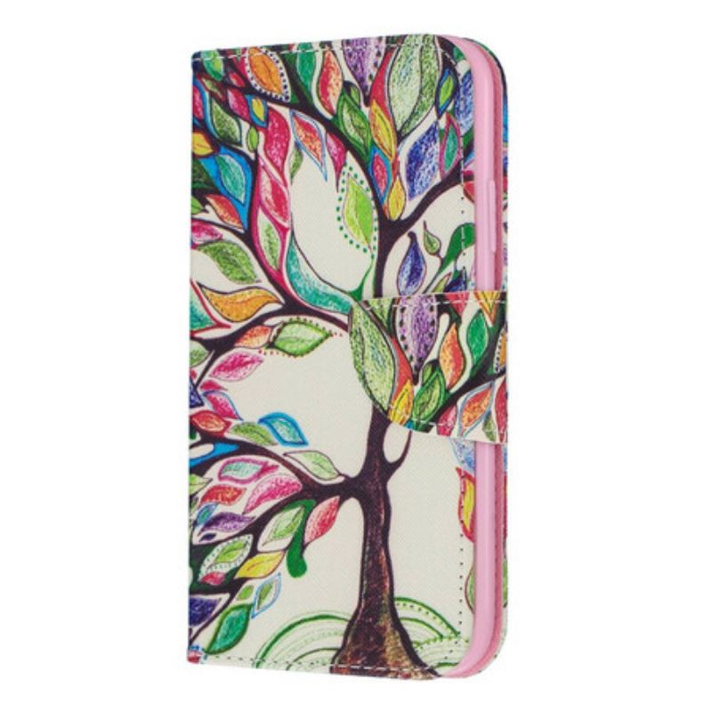 Flip Cover iPhone 11 Farverigt Træ