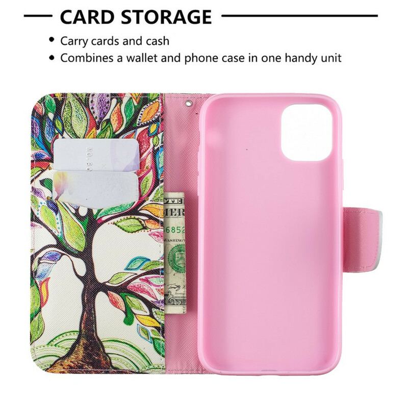 Flip Cover iPhone 11 Farverigt Træ