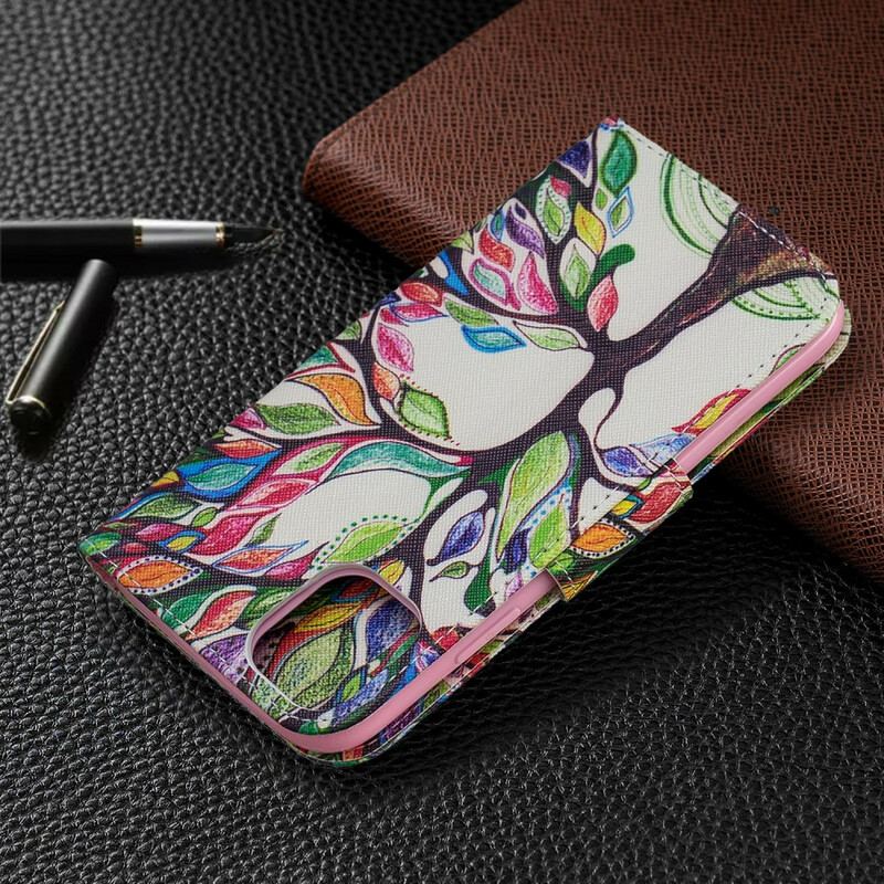 Flip Cover iPhone 11 Farverigt Træ