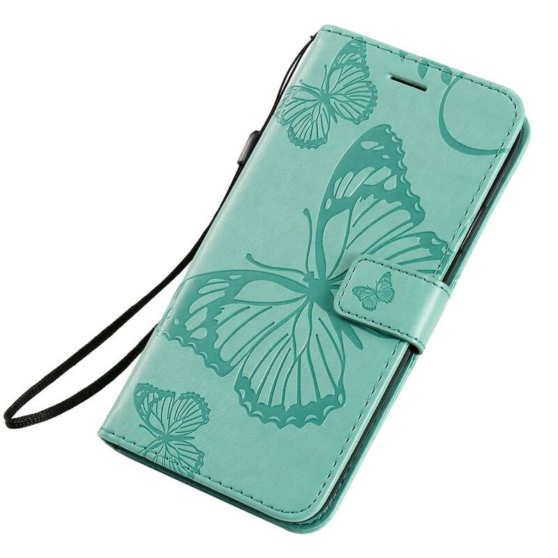 Flip Cover iPhone 11 Med Snor Kæmpe Sommerfugle Med Rem