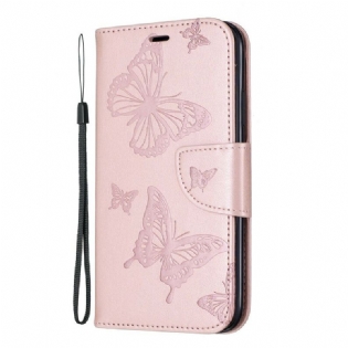 Flip Cover iPhone 11 Med Snor Sommerfugle Trykt Strappy