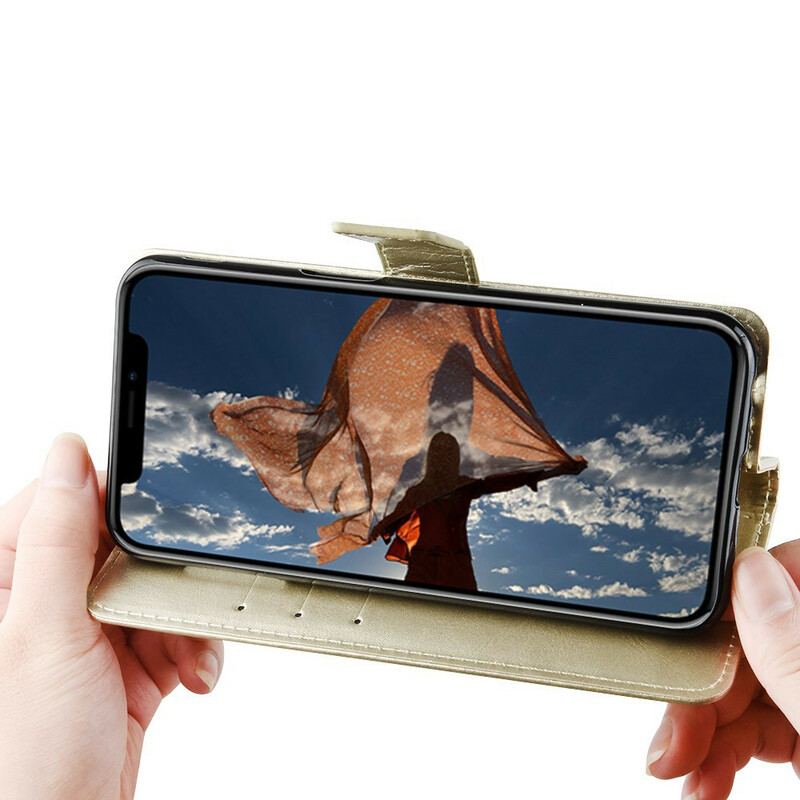 Flip Cover iPhone 11 Med Snor Strappy I Lædereffekt