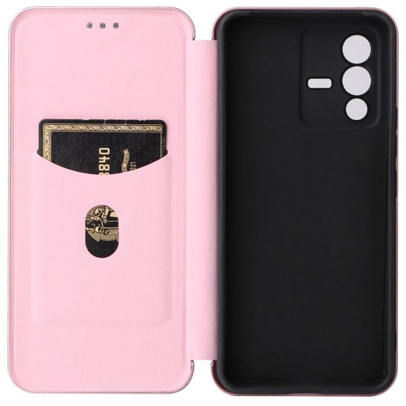 Cover Vivo V23 5G Flip Cover Farvet Kulfiber