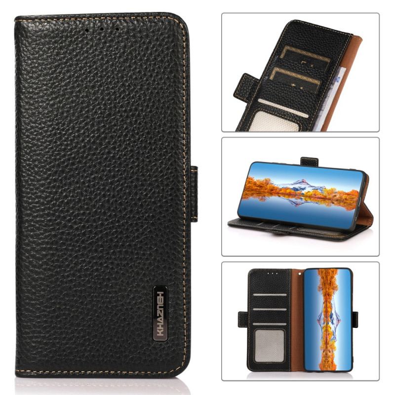 Flip Cover Vivo V23 5G Beskyttelsessæt Litchi Læder Khazneh Rfid Beskyttelse