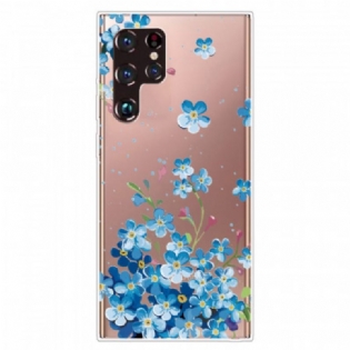 Cover Samsung Galaxy S22 Ultra 5G Blå Blomster