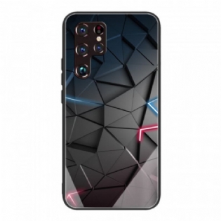 Cover Samsung Galaxy S22 Ultra 5G Hærdet Glas Geometri