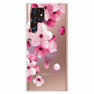 Cover Samsung Galaxy S22 Ultra 5G Små Lyserøde Blomster