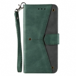 Flip Cover Samsung Galaxy S22 Ultra 5G Bicolor Nitter I Imiteret Læder