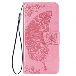 Flip Cover Samsung Galaxy S22 Ultra 5G Halve Sommerfugle