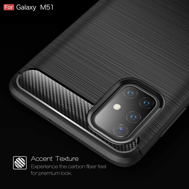 Cover Samsung Galaxy M51 Børstet Kulfiber