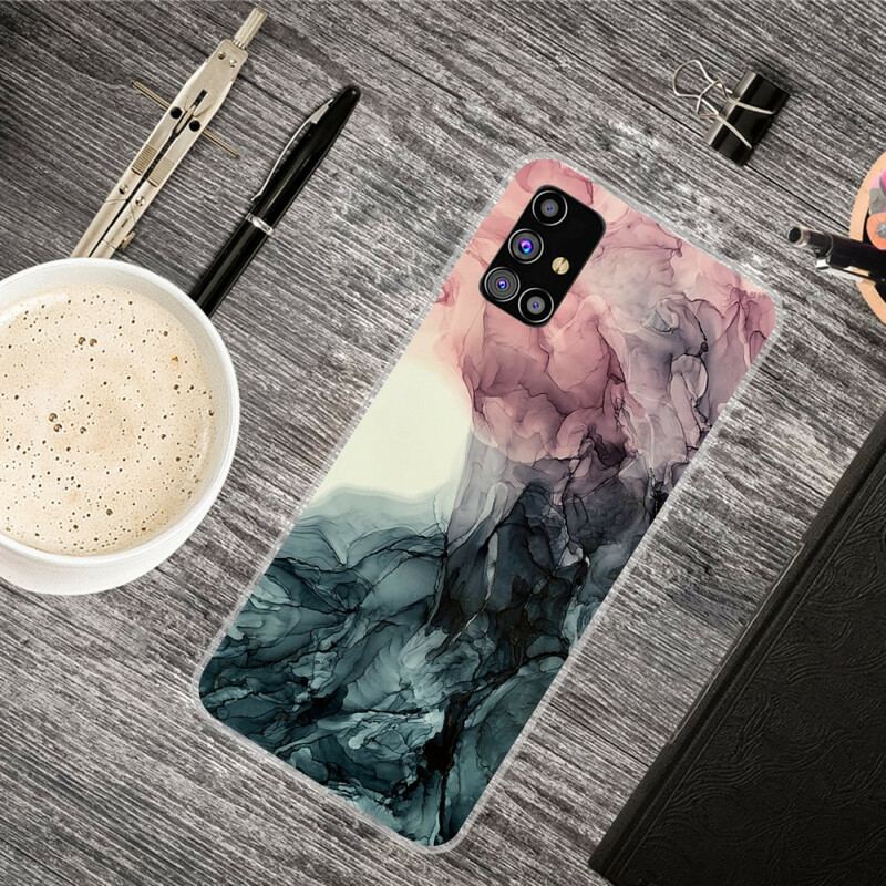 Cover Samsung Galaxy M51 Farvet Marmor