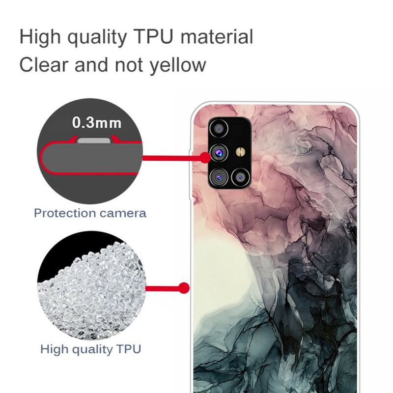 Cover Samsung Galaxy M51 Farvet Marmor