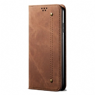 Cover Samsung Galaxy M51 Flip Cover Denim Stof