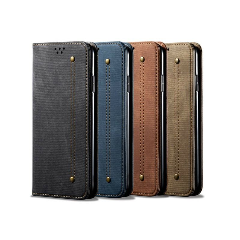 Cover Samsung Galaxy M51 Flip Cover Denim Stof