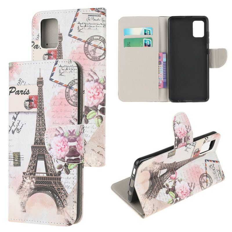 Flip Cover Samsung Galaxy M51 Retro Eiffeltårnet