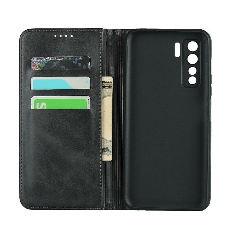 Cover Huawei P40 Lite 5G Flip Cover Ægte Læder