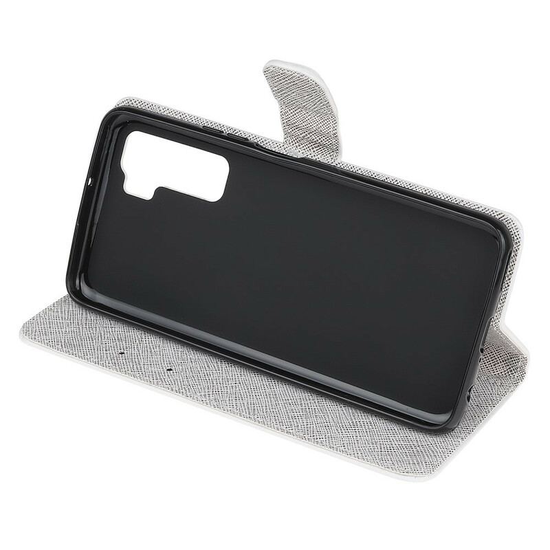Flip Cover Huawei P40 Lite 5G Med Snor Fjer Med Snor