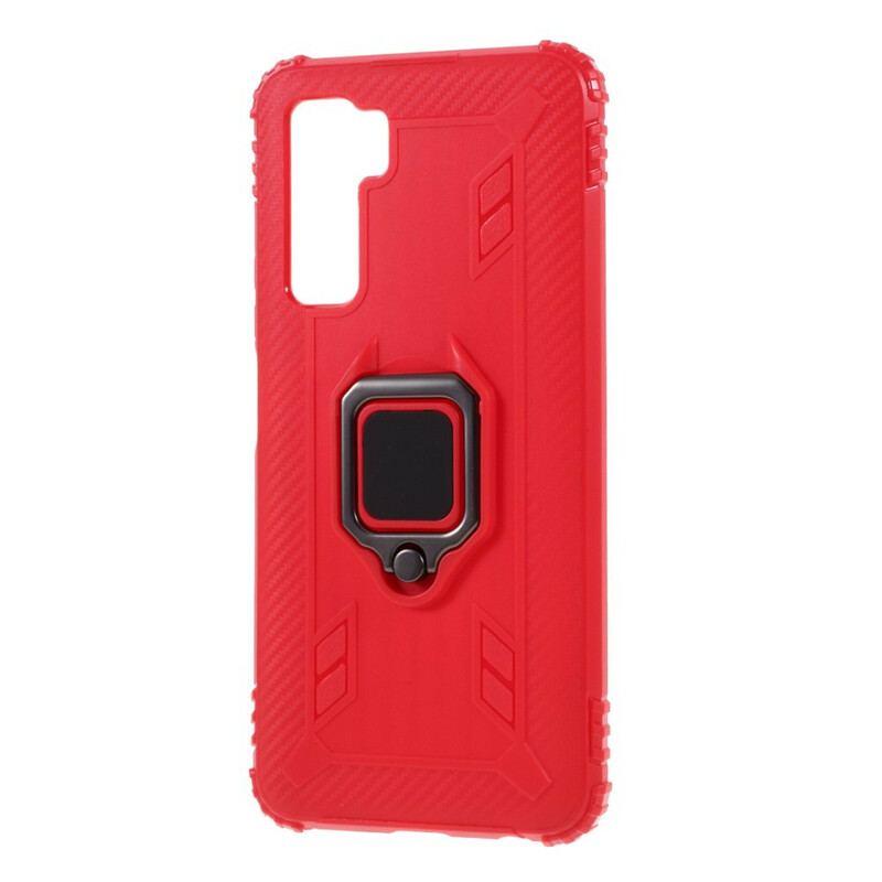 Mobilcover Huawei P40 Lite 5G Ring Og Kulfiber