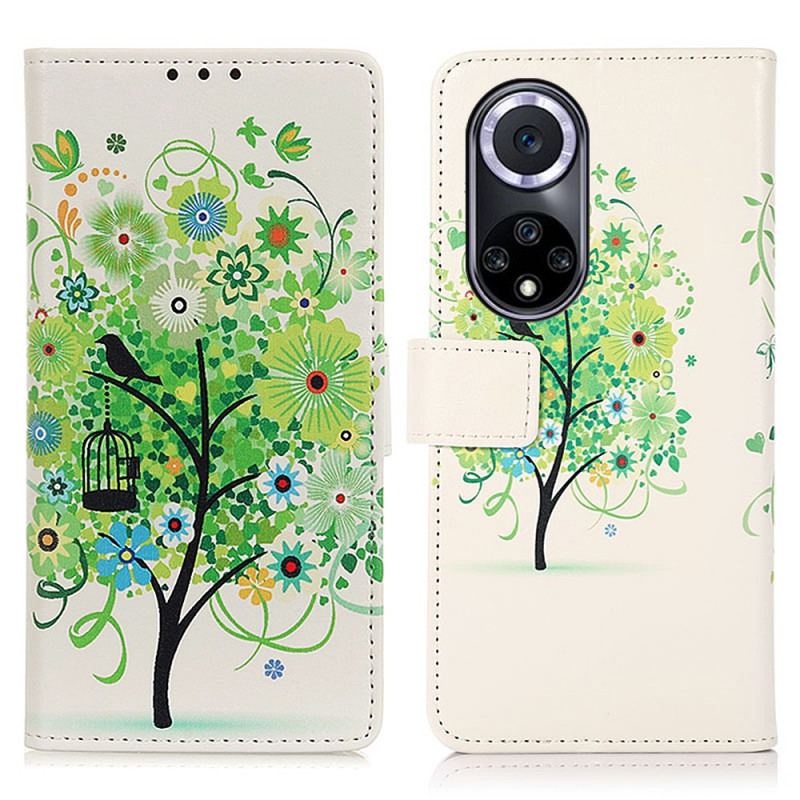 Flip Cover Huawei Nova 9 Blomstrende Træ