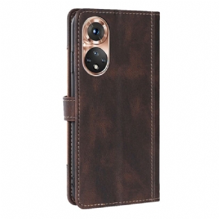 Flip Cover Huawei Nova 9 Imiteret Læder Bicolor Stilfuld