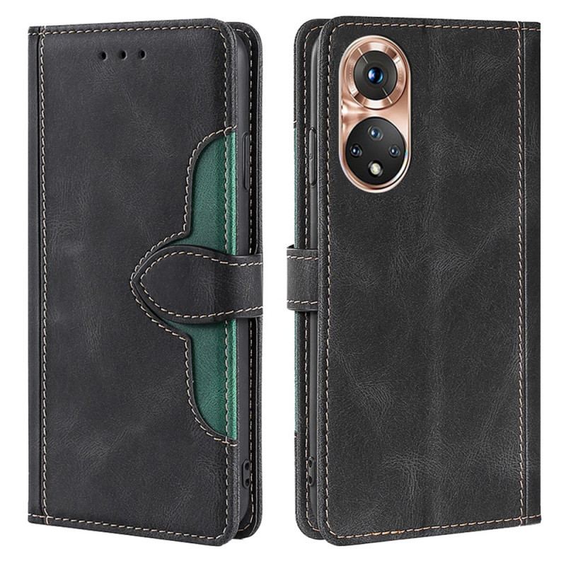 Flip Cover Huawei Nova 9 Imiteret Læder Bicolor Stilfuld