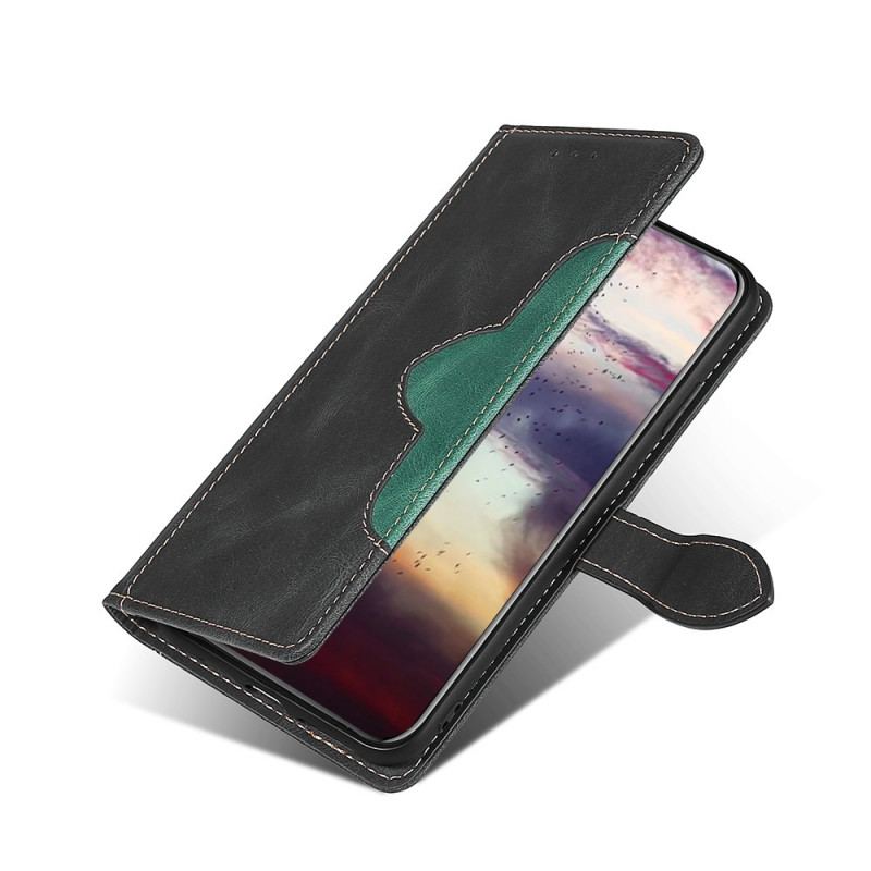 Flip Cover Huawei Nova 9 Imiteret Læder Bicolor Stilfuld