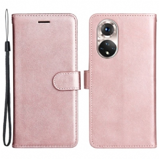 Flip Cover Huawei Nova 9 Med Snor Strappy Lædereffekt