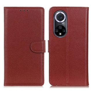 Flip Cover Huawei Nova 9 Traditionelt Litchi