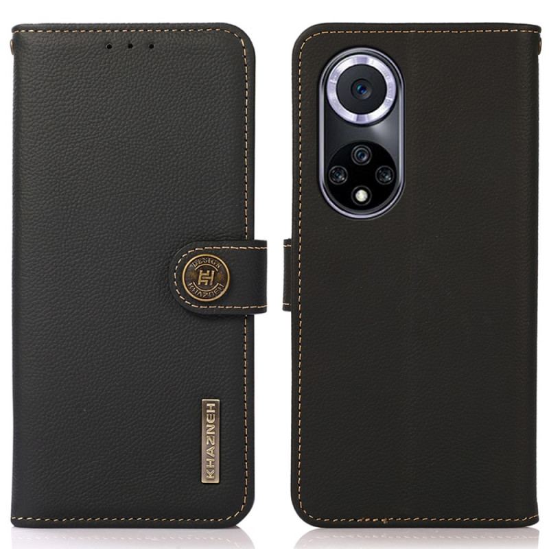Læder Cover Huawei Nova 9 Khazneh Rfid Ægte Læder