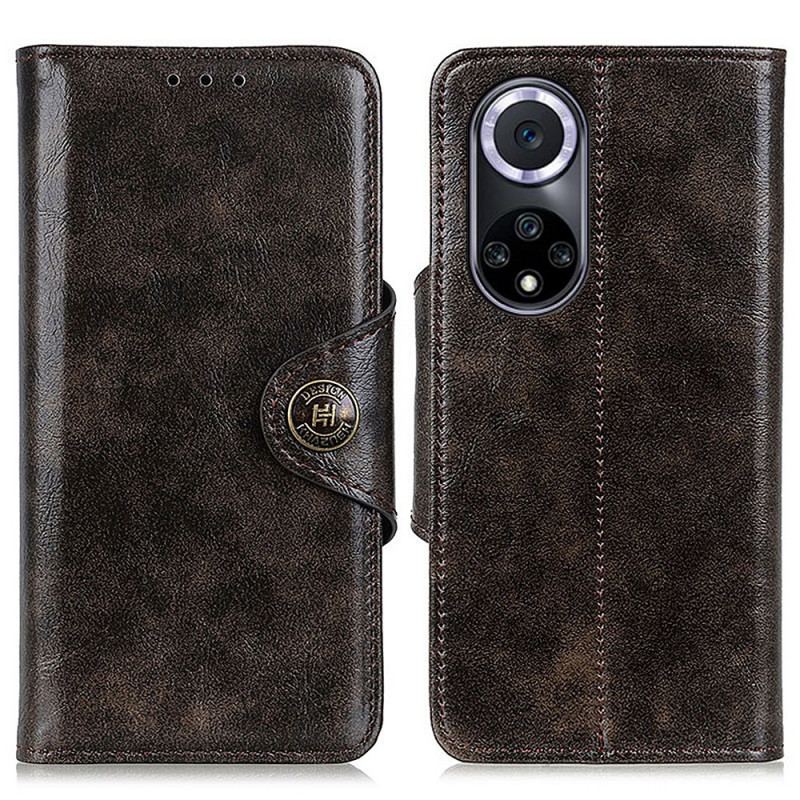 Læder Cover Huawei Nova 9 Skinnende Imiteret Læder Khazneh