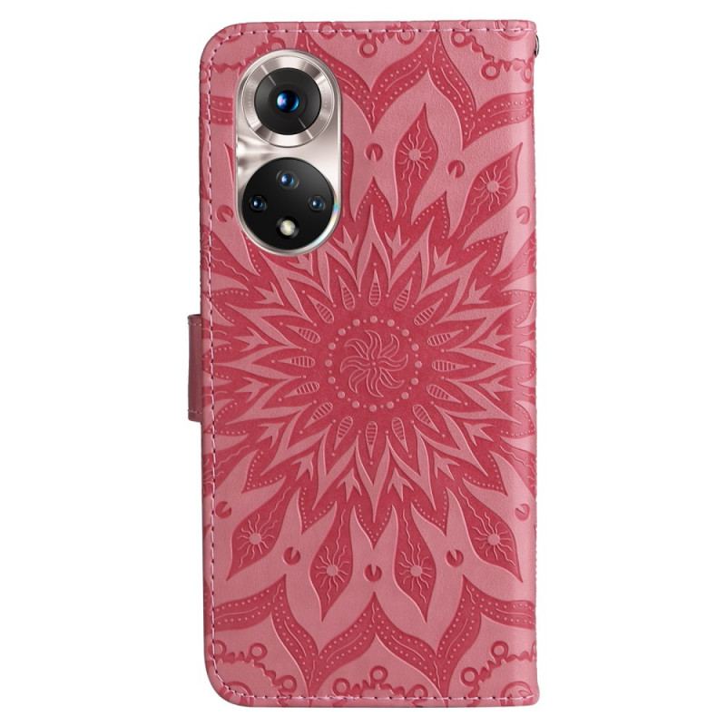 Læder Cover Huawei Nova 9 Solblomst