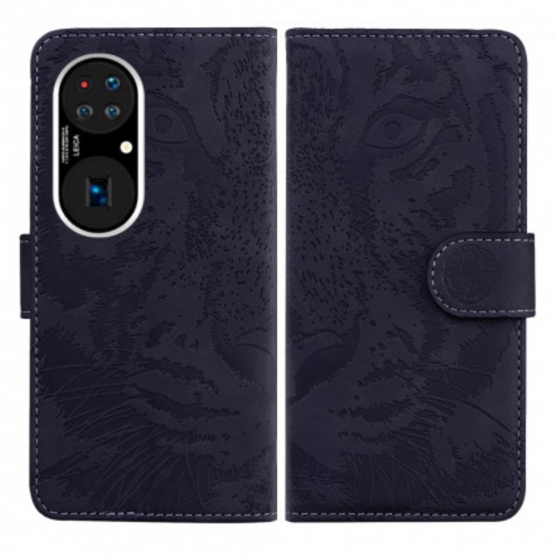 Flip Cover Huawei P50 Tiger Ansigtsprint