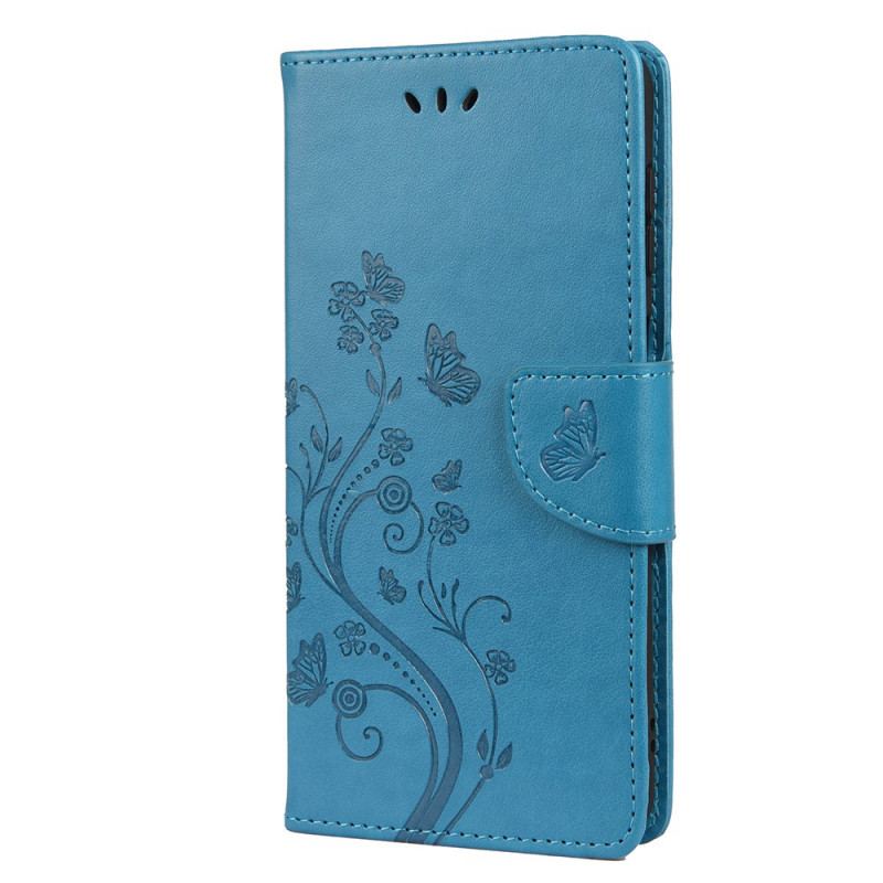 Flip Cover Samsung Galaxy A13 5G / A04s Sommerfugle Og Blomster