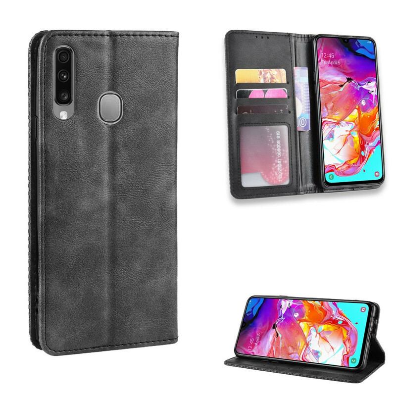Cover Samsung Galaxy A20s Flip Cover Stiliseret Vintage Lædereffekt