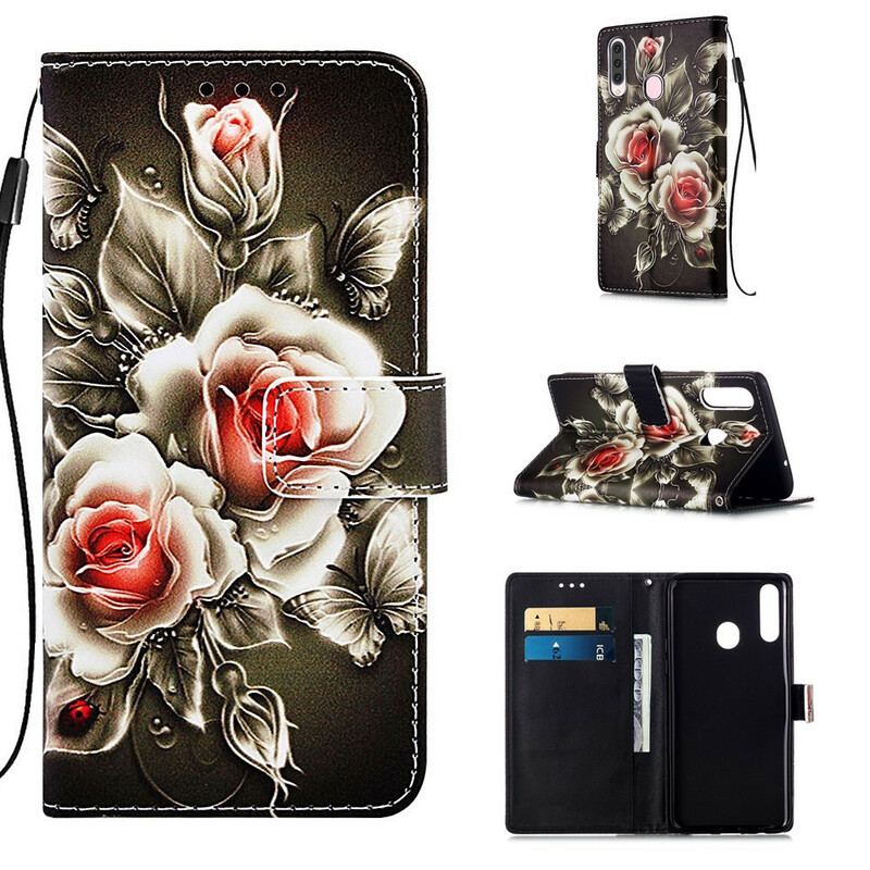 Flip Cover Samsung Galaxy A20s Gyldne Roser