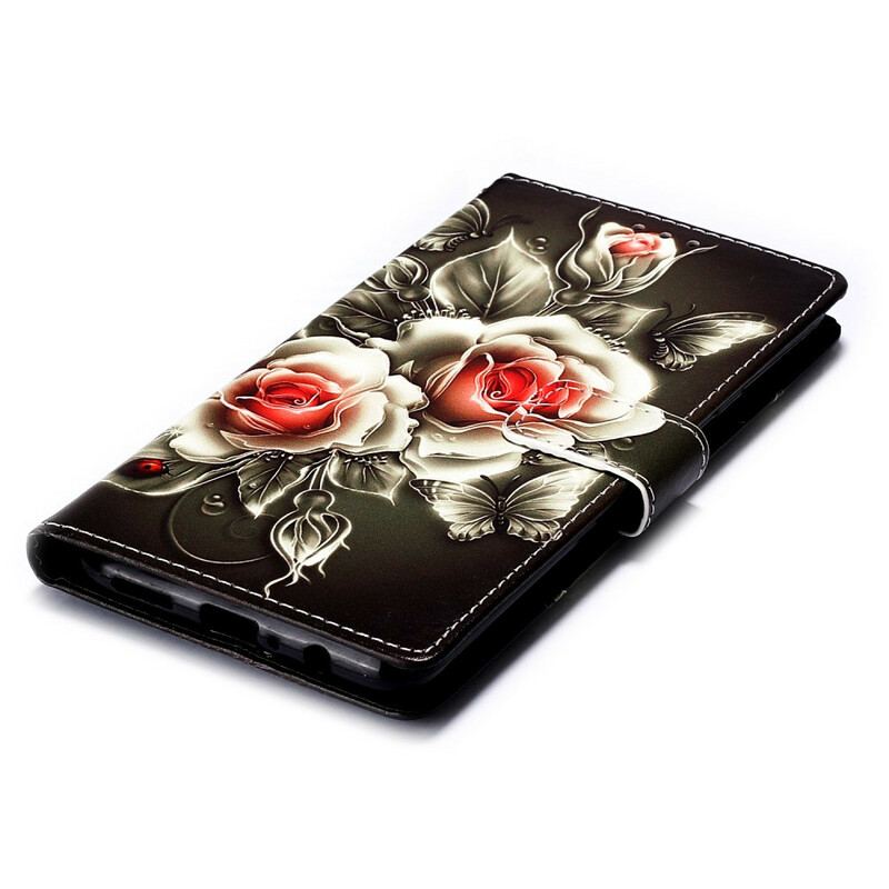Flip Cover Samsung Galaxy A20s Gyldne Roser