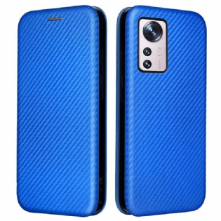 Cover Xiaomi 12 Pro Flip Cover Farvet Carbon Silikone