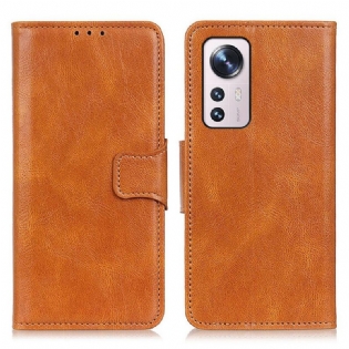 Flip Cover Xiaomi 12 Pro Vendbar Lås I Lædereffekt