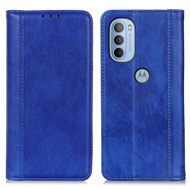 Cover Moto G41 / G31 Flip Cover Elegance Split Litchi Læder