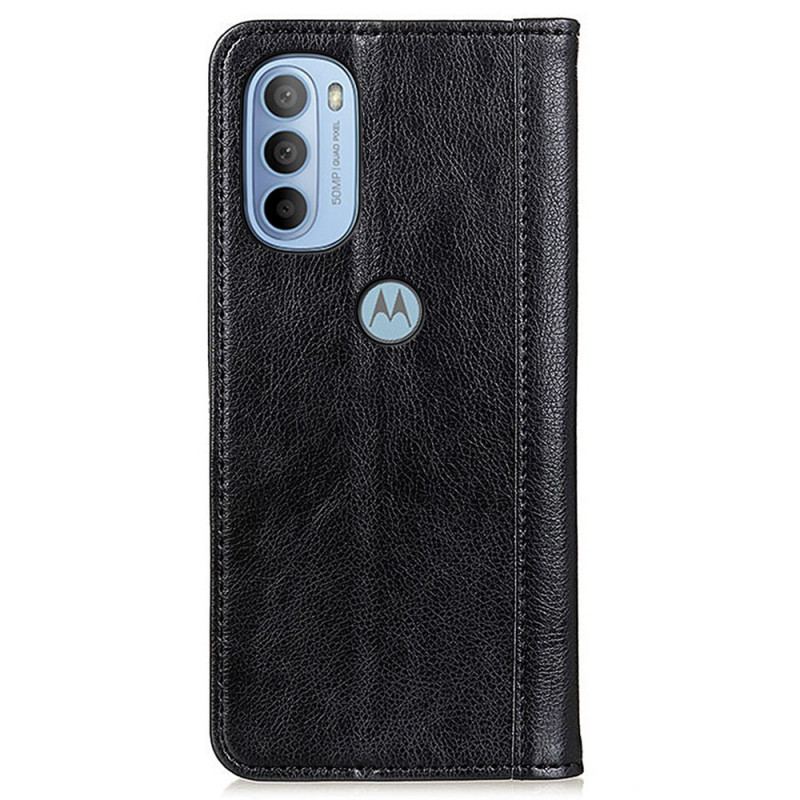 Cover Moto G41 / G31 Flip Cover Elegance Split Litchi Læder