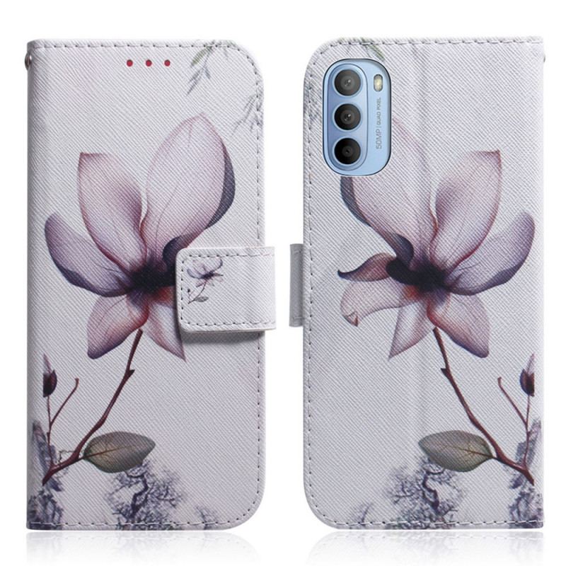 Flip Cover Moto G41 / G31 Blomst Støvet Pink