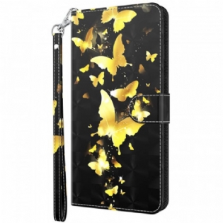 Flip Cover Moto G41 / G31 Gule Sommerfugle