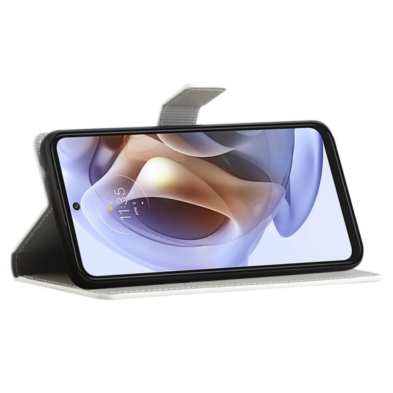 Flip Cover Moto G41 / G31 Litchi Korn Læder Effekt