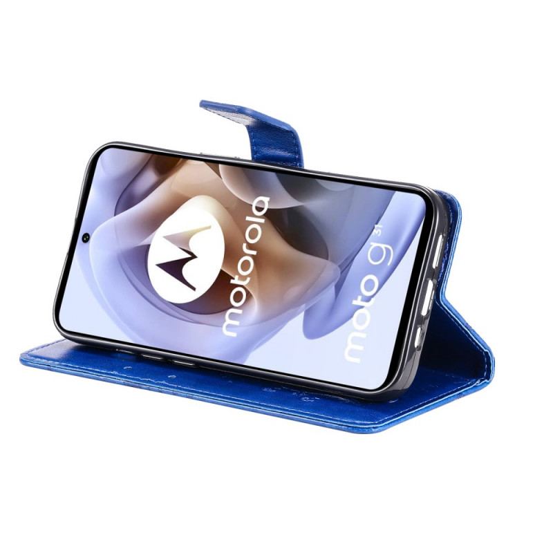 Flip Cover Moto G41 / G31 Med Snor Kæmpe Sommerfugle Med Rem