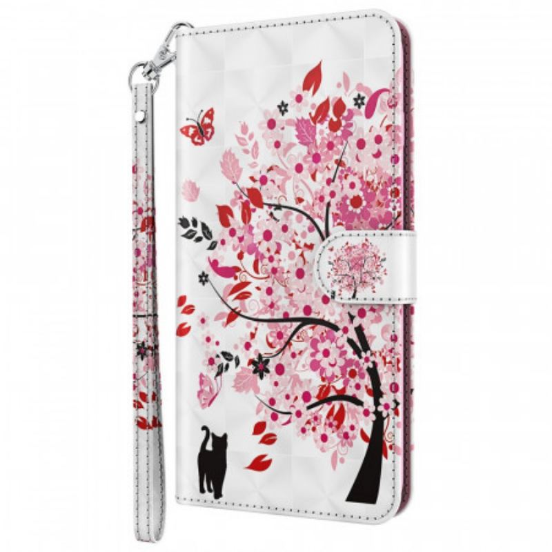 Flip Cover Moto G41 / G31 Pink Træ Og Sort Kat